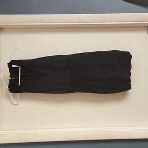 Plunge neck and back little black dress